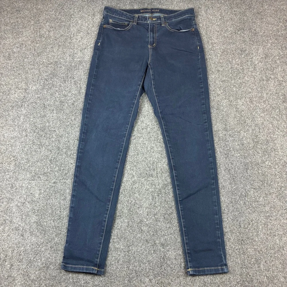 Michael Kors‎ Womens Size 8 Skinny Jeans Dark Indigo Stretch Denim Pants